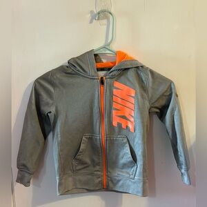 Nike Kids Gray and Orange Hoodie